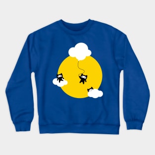 Ninja cats in the sky Crewneck Sweatshirt